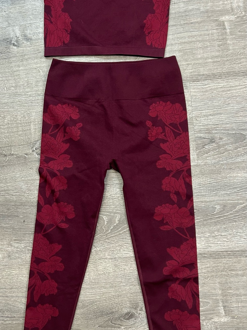 Fable-tics Burgundy Floral Leggings